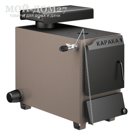 Твердотопливный котел КАРАКАН 12 ТПЭ-3 | Мой-Дом27 Твердотопливный котел КАРАКАН 12 ТПЭ-3 | Мой-Дом27 | Мощность 12 кВт (отапливаемая площадь до 120 м2)<br>
Котёл предназначен для работы на твёрдом топливе, имеет варочную плиту, с резьбовым фланцем для установки блока ТЭНов, рабочее давление в котле 3 кгс/см2.