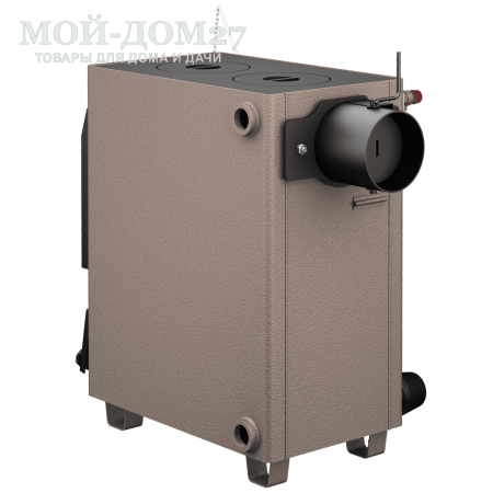 Твердотопливный котел КАРАКАН 14 ТПЭ-3 | Мой-Дом27 | Мощность 14 кВт (отапливаемая площадь до 140 м2)<br>
Котёл предназначен для работы на твёрдом топливе, имеет варочную плиту, с резьбовым фланцем для установки блока ТЭНов, рабочее давление в котле 3 кгс/см2.