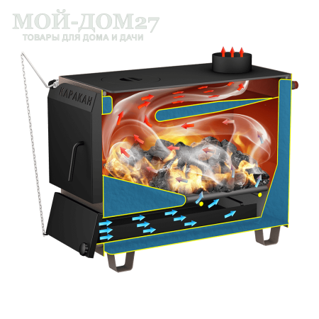 Твердотопливный котел КАРАКАН 12 ТПЭ-3 | Мой-Дом27 Твердотопливный котел КАРАКАН 12 ТПЭ-3 | Мой-Дом27 | Мощность 12 кВт (отапливаемая площадь до 120 м2)<br>
Котёл предназначен для работы на твёрдом топливе, имеет варочную плиту, с резьбовым фланцем для установки блока ТЭНов, рабочее давление в котле 3 кгс/см2.