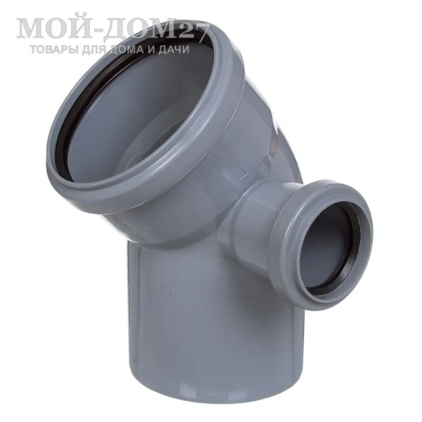Отвод 45 град. для канализационной трубы 110 мм с выходом - компания Мой-Дом27