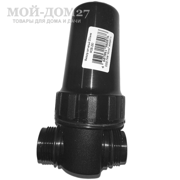 Фильтр тонкой очистки воды ФОВ-250 | Мой-Дом27 Фильтр тонкой очистки воды ФОВ-250 | Мой-Дом27 | Предназначен для установки в системы капельного полива на входе воды в трубопроводы с условным давлением Py= 0,63 МПа (6,3 кг/см2). При капельном поливе рекомендуется устанавливать два фильтра: вначале устанавливать ФОВ-500, а далее последовательно ФОВ-250.